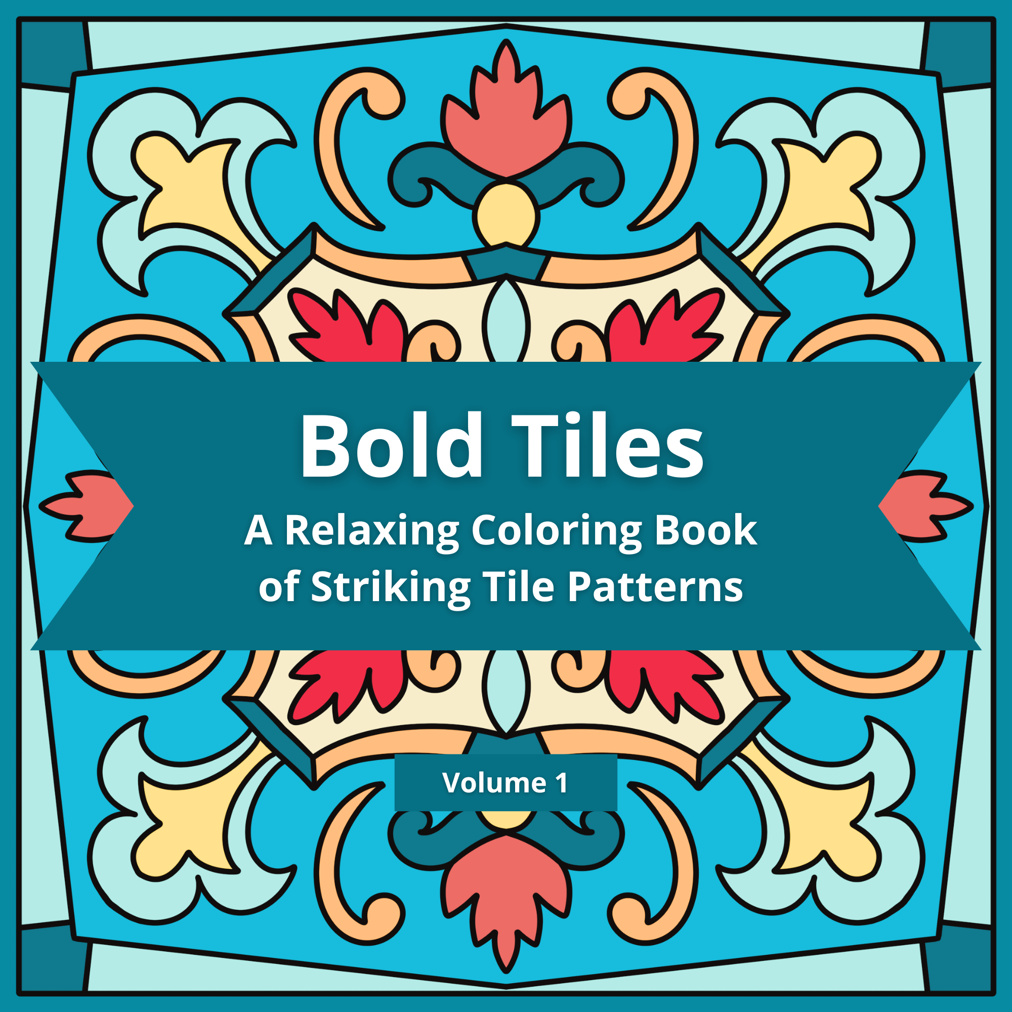 Bold Tiles Coloring Book Cover